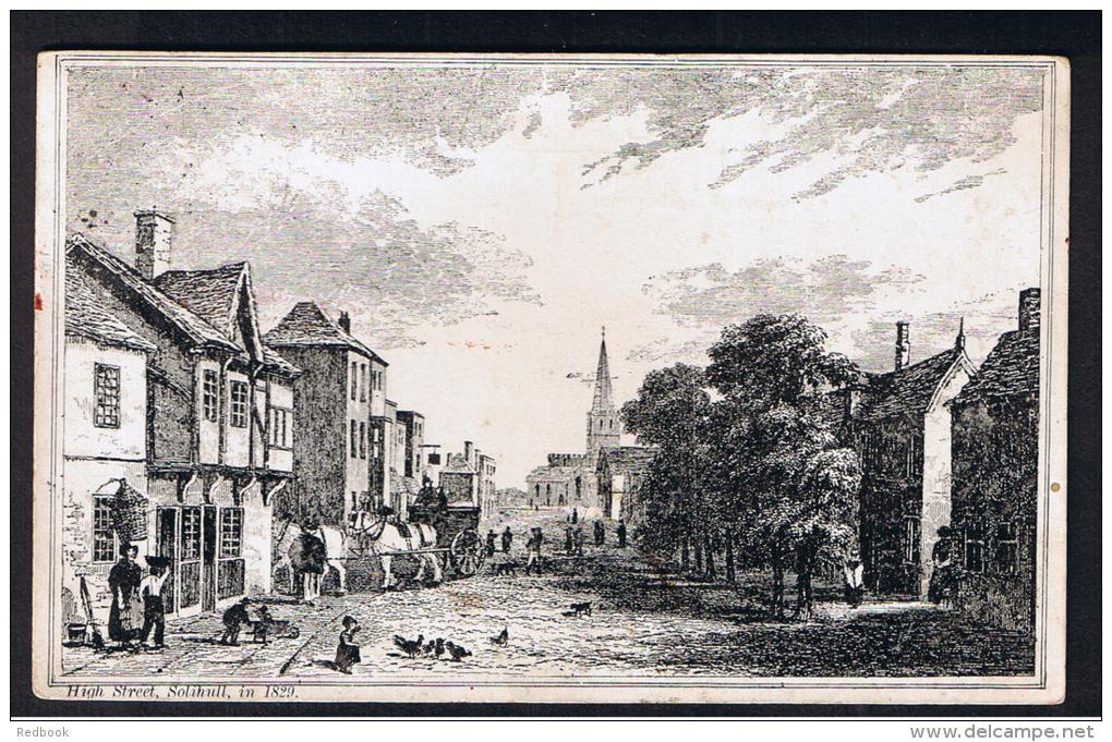 RB 976 - 1906 Postcard - Showing  Solihull High Street In 1829 - Warwickshire - Autres & Non Classés