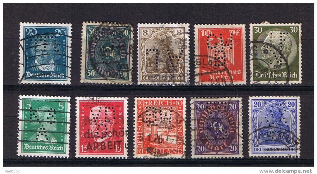 RB 976 - 10 X Germany Perfin Stamps - Other & Unclassified