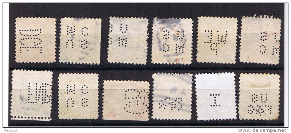 RB 976 - 12 X USA Perfin Stamps - Perforés