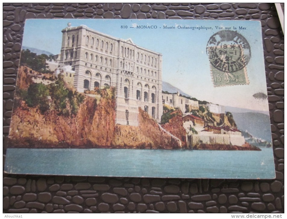 Monaco Monte-Carlo CPA Musée Océanographique-vue Sur Sur La Mer-- Cachet à Date Double Couronne Du 29 Janvier 1921 - Oceanografisch Museum