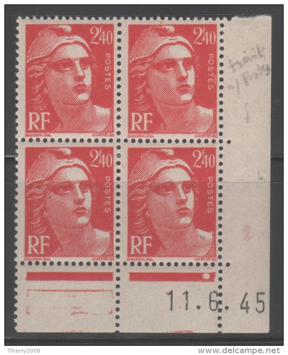 Mariane De Gandon N° 714  Neuf ** Coins Datés (Varièté ,Trait à Côté De POSTES)  TTB - Unused Stamps