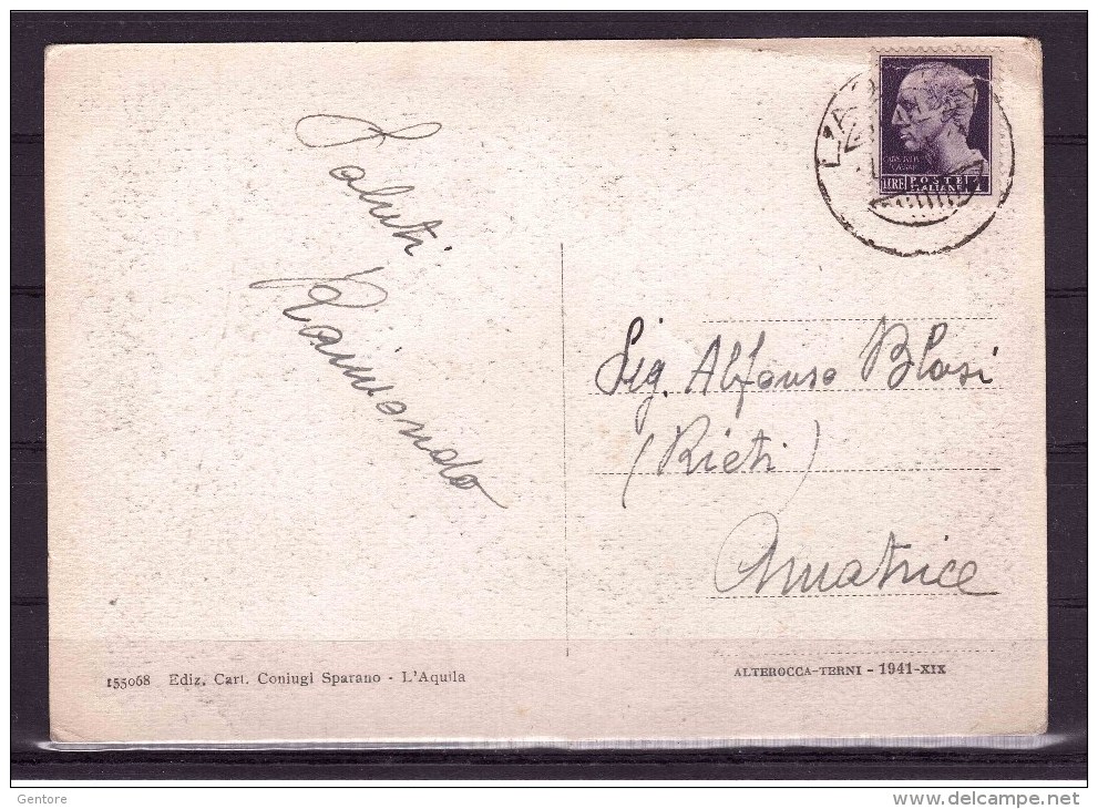 ITALY 1945-46 Postal Card From L'Aquila  Franked With 1 Lira - Altri & Non Classificati