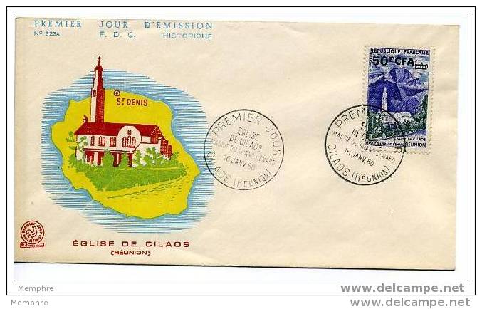 REUNION 1960  Eglise De Cilaos FDC Yv 352A - 1950-1959