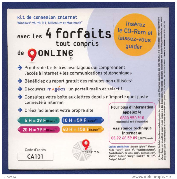 9ONLINE. CONFORAMA. 9TELECOM. 4 Forfaits. - Kit De Conección A Internet