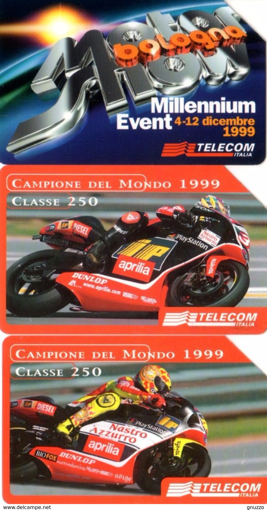 USATE- 1108/110-TELECOM ITALIA-SERIE MOTORSHOW 99- 3 SCHEDE - Pubbliche Figurate Ordinarie