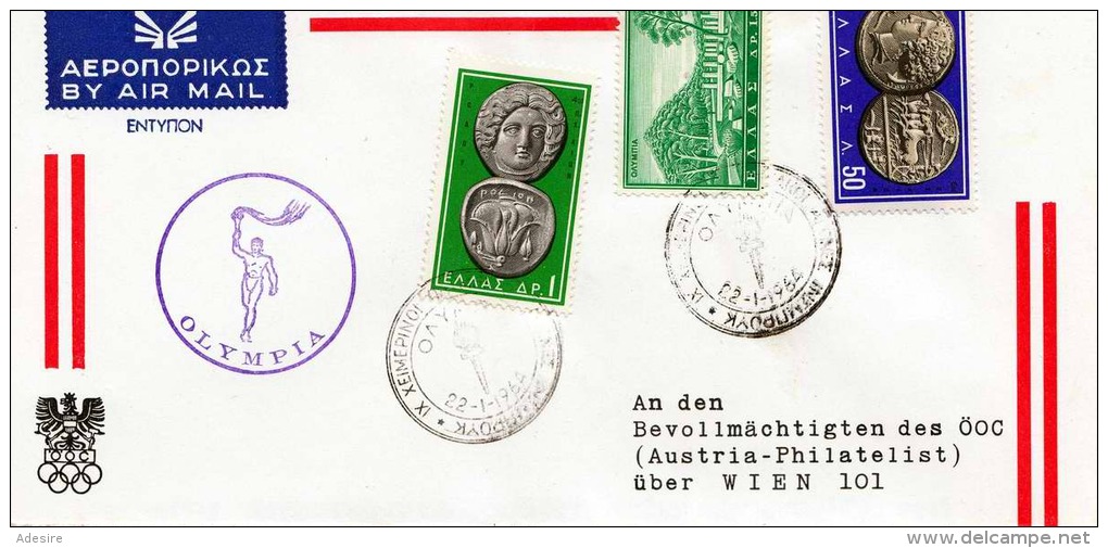 ÖSTERREICH 1964 - Sonderbeleg Olympiade, 10 Fach Frankiert, R-Express-Brief, Sehr Schönes Stück - Variétés & Curiosités