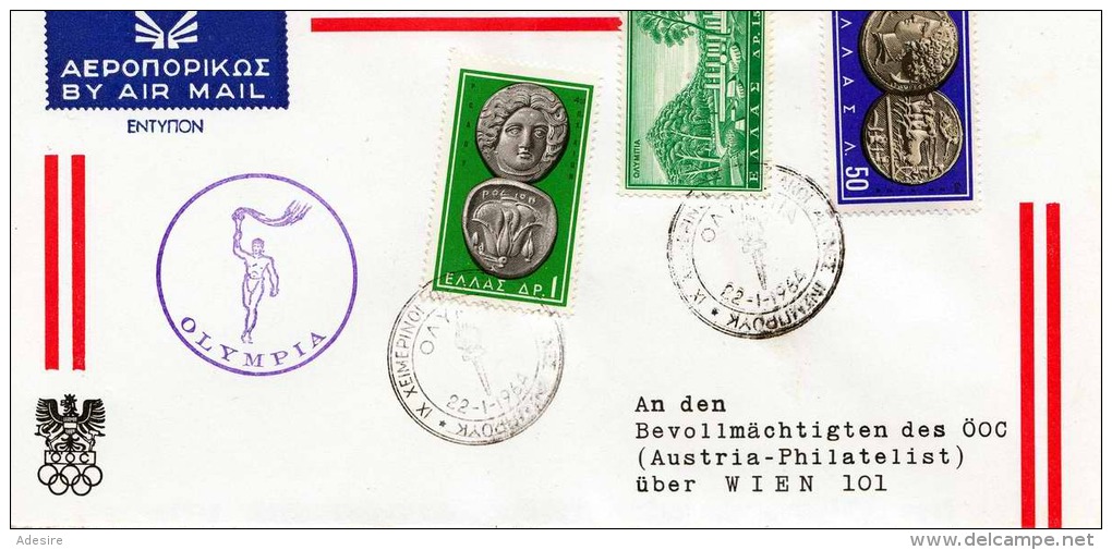 ÖSTERREICH 1964 - Sonderbeleg Olympiade, 10 Fach Frankiert, R-Express-Brief, Sehr Schönes Stück - Abarten & Kuriositäten