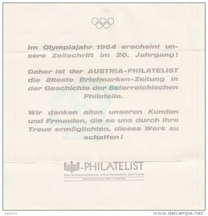ÖSTERREICH 1964 - Sonderbeleg Olympiade, 10 Fach Frankiert, R-Express-Brief, Sehr Schönes Stück - Variétés & Curiosités