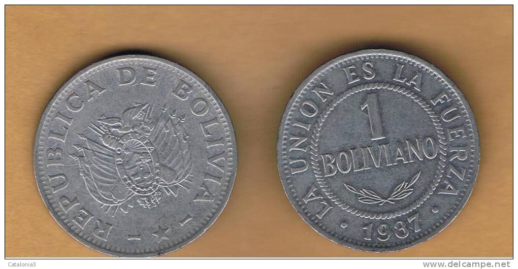 BOLIVIA - 1 Boliviano 1987 Circulada   KM205 - Bolivia