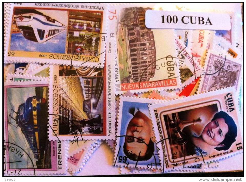 CUBA, Lot De 100 Timbres Tous Differents Neufs Et Oblitérés. Super Qualité. Satisfaction Assurée - Collections, Lots & Séries