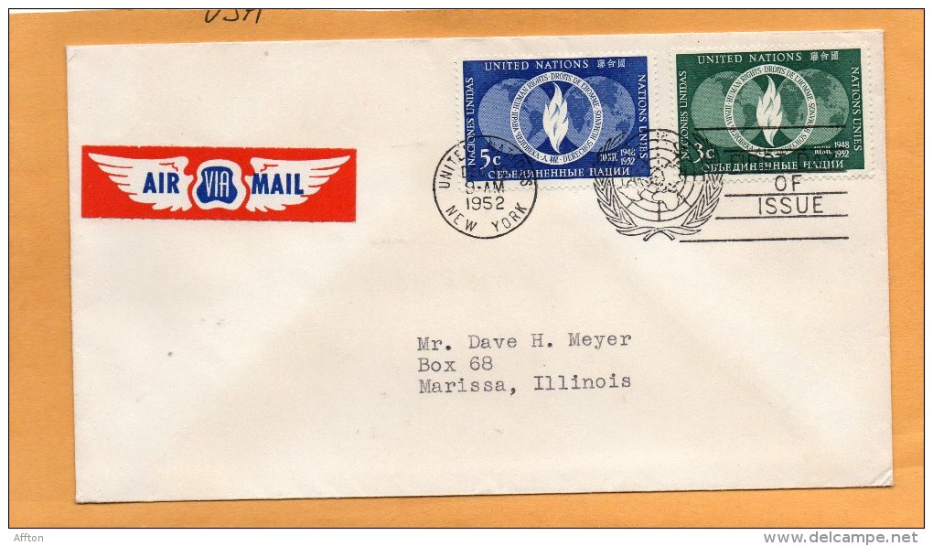 United Nations New York 1952 FDC - FDC