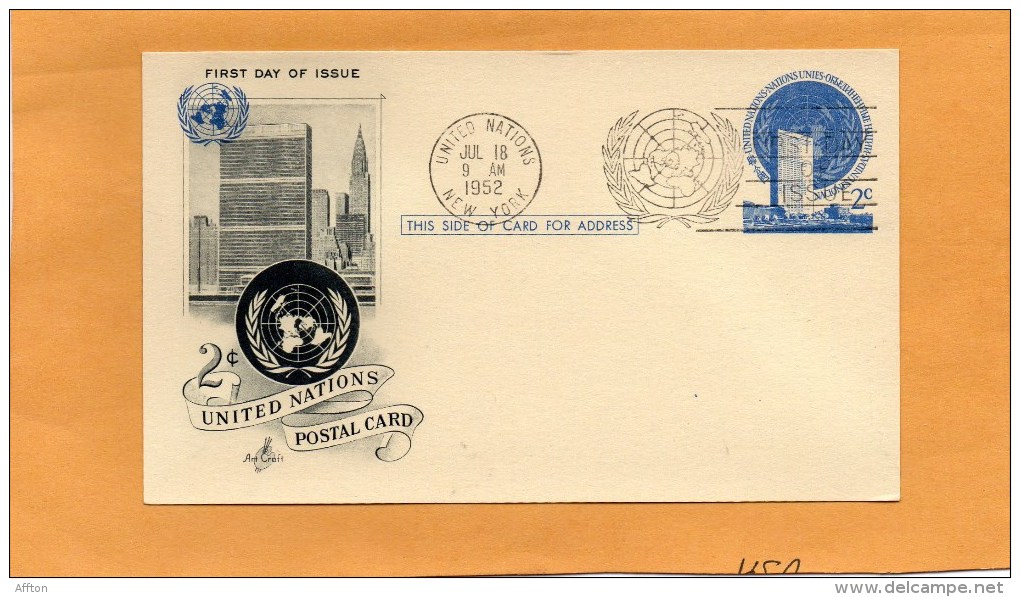 United Nations New York 1952 FDC - FDC