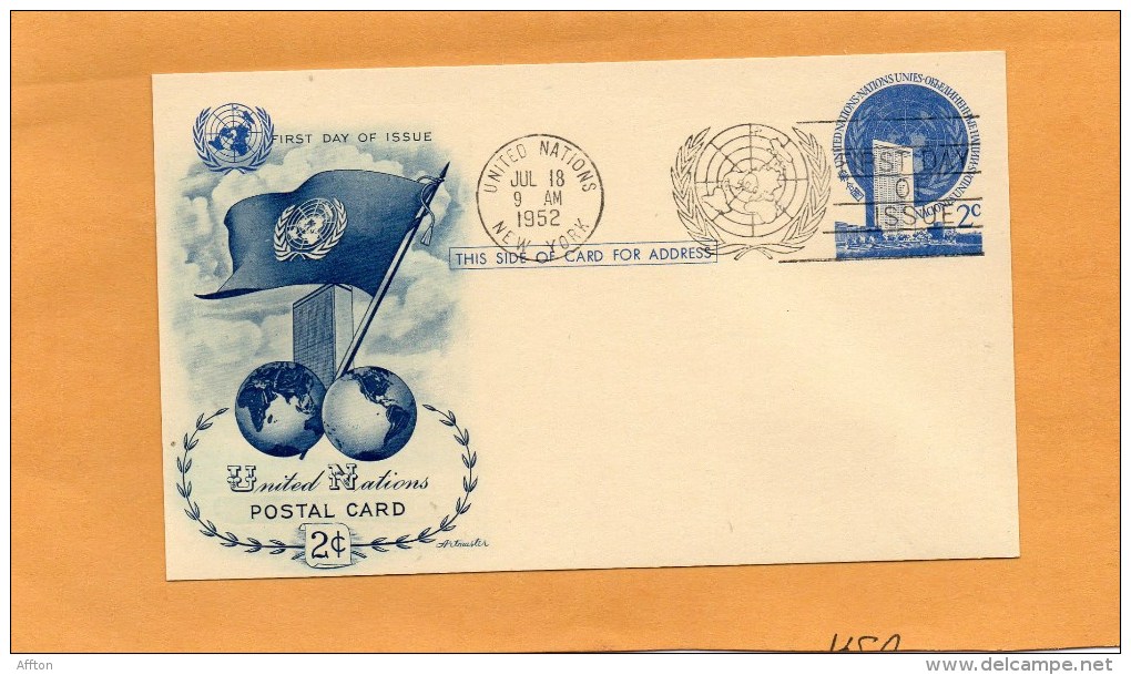 United Nations New York 1952 FDC - FDC