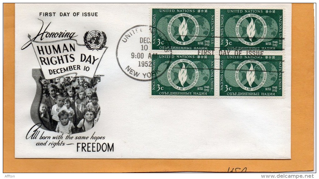 United Nations New York 1952 FDC - FDC