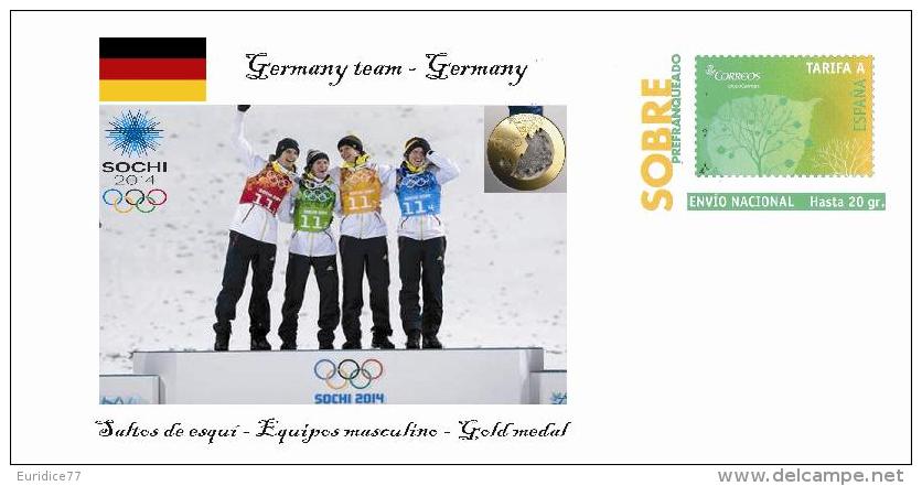 Spain 2014 - XXII Olimpics Winter Games Sochi 2014 Special Prepaid Cover - Saltos De Esqui Germany Team - Winter 2014: Sotschi