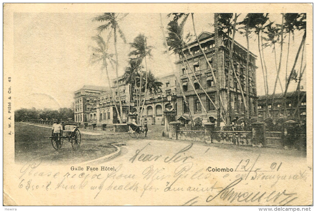 AK Colombo &#3482;&#3548;&#3525;# 13;  &#2965;&#3018;&#2996; 09;&#2990;&#3021;&#2986;& #3009; 1901 Galle Face Hotel - Sri Lanka (Ceylon)