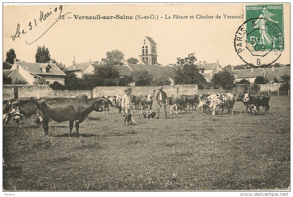 Cpa78 Verneuil La Pature & Le Clocher - Verneuil Sur Seine