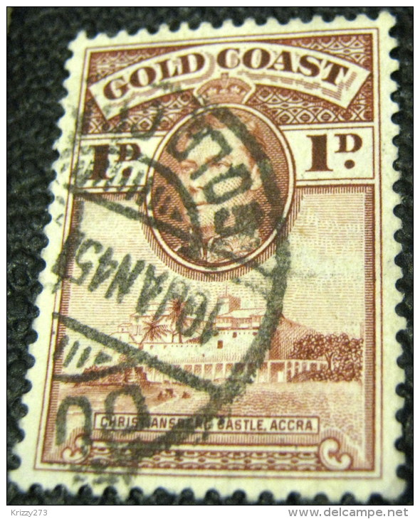 Gold Coast 1938 King George V Christiansborg Castle Accra 1d - Used - Goudkust (...-1957)