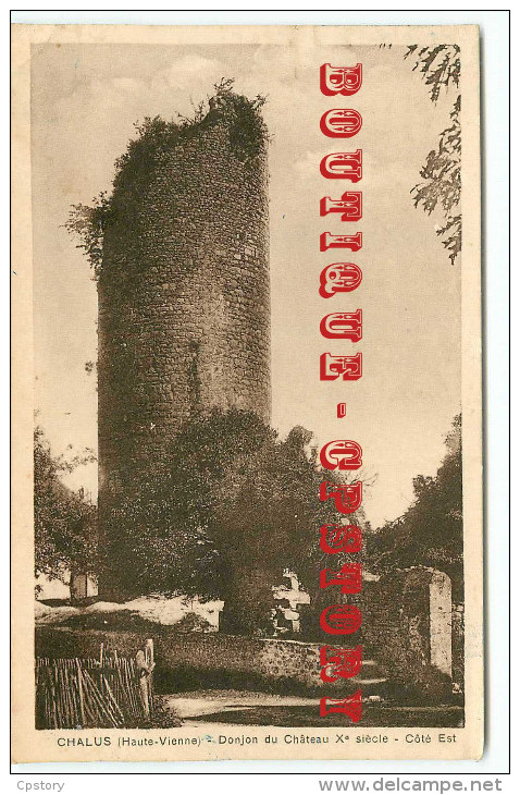 87 - CHALUS < RARE < Donjon Du Chateau Coté Est - Dos Scanné - Chalus