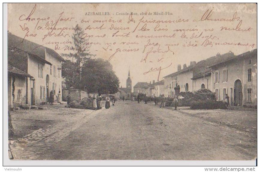 AZERAILLES 54 GRANDE RUE COTE DU MENIL FLIN  BELLE CARTE ANIMEE RARE !!! - Autres & Non Classés