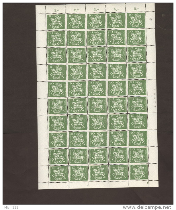 BRD 10 Pfg.50 J.Pfadfinder1961 Mi.Nr.346 Postfrischer Bogen** Mit Formnummer U.Bogenzähler - Unused Stamps