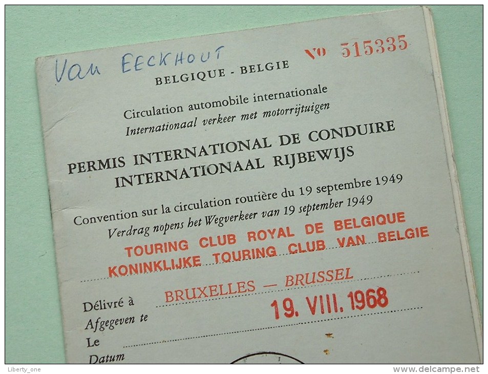 PERMIS International De CONDUIRE / Int. RIJBEWIJS Brussel 1968 N° 515335 ( Eeckhout Herent / Zie Foto Voor Détail ) ! - Non Classés