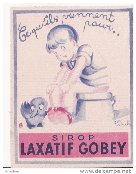 CARTE PUBLICITAIRE SIROP LAXATIF GOBEY  404.1 - Reclame