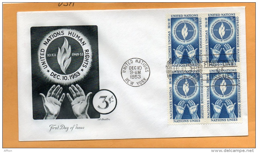 United Nations New York 1953 FDC - FDC