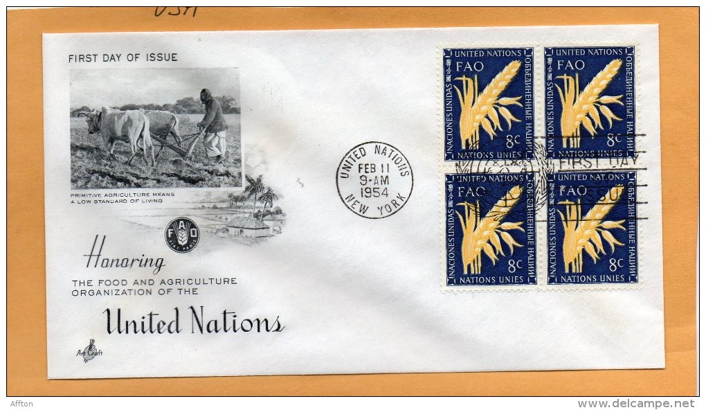 United Nations New York 1954 FDC - FDC