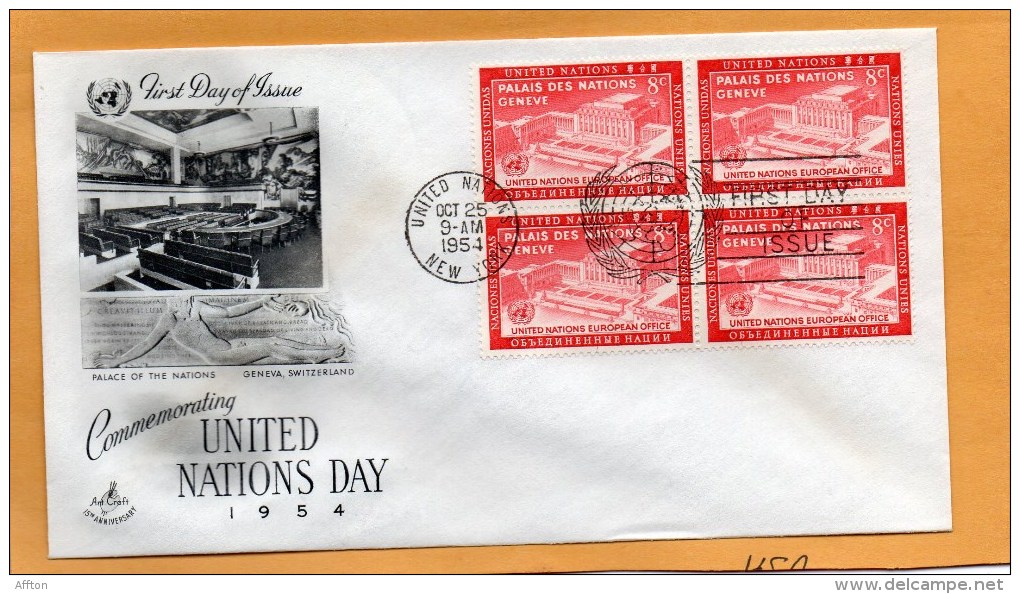 United Nations New York 1954 FDC - FDC