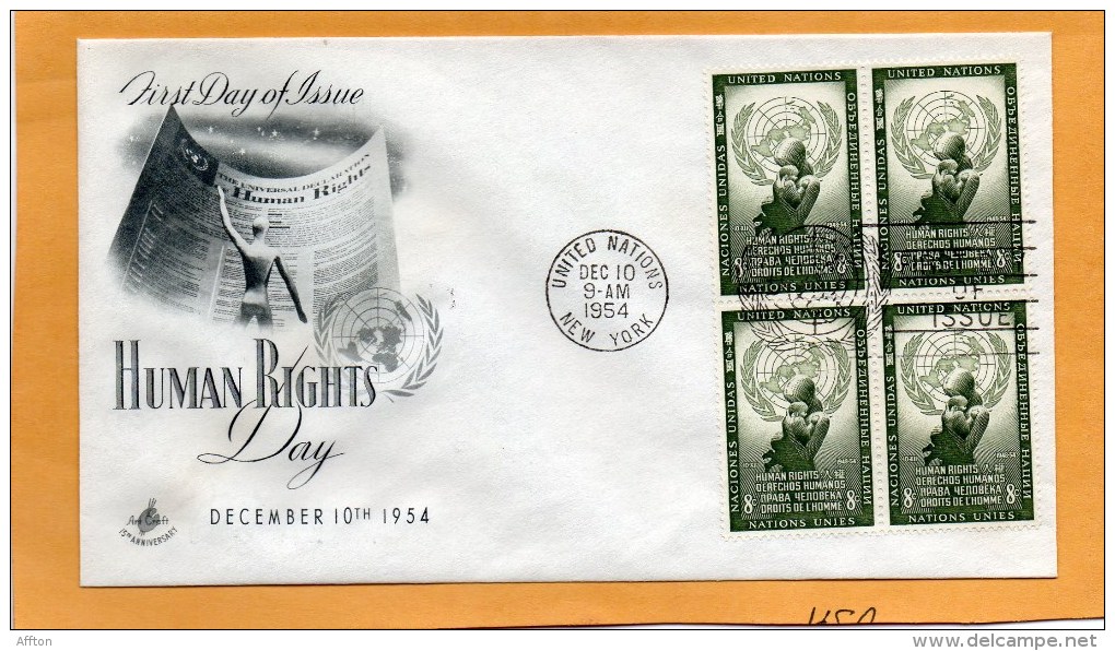 United Nations New York 1954 FDC - FDC