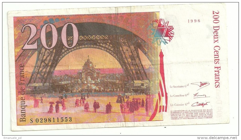 France 200 Francs 1997 Eiffel - 200 F 1995-1999 ''Eiffel''