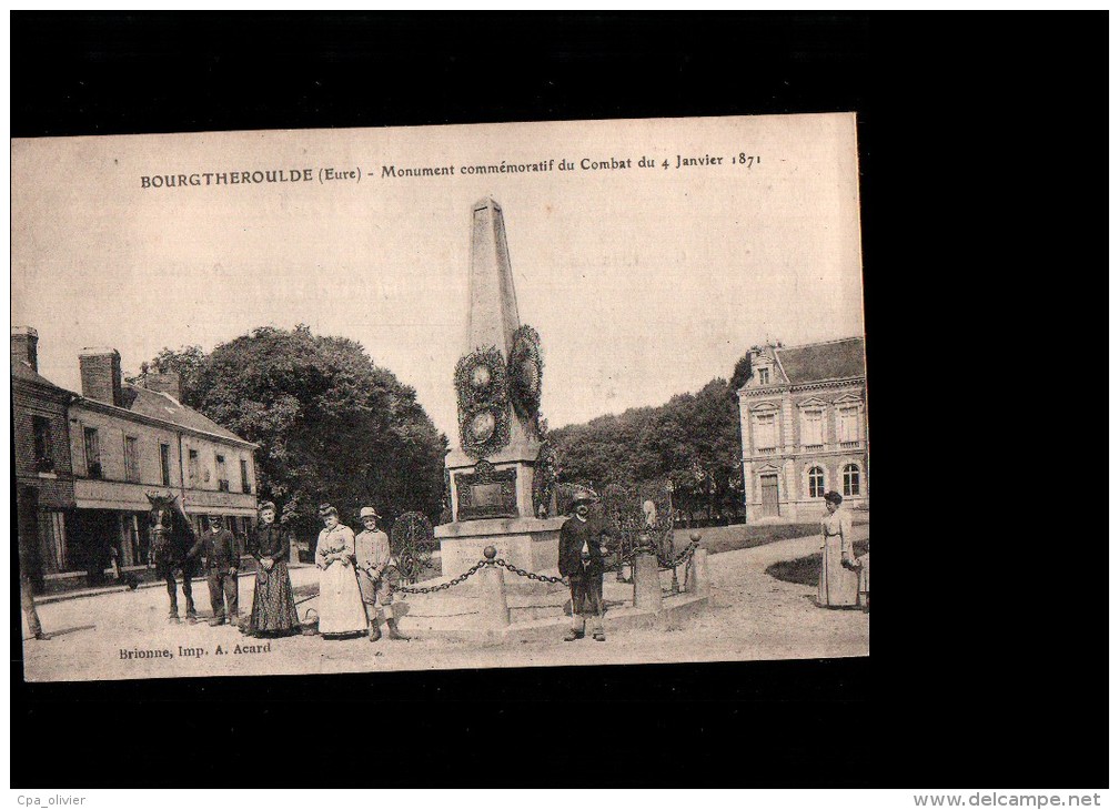27 BOURGTHEROULDE Monument Commémoratif Combat 04/01/1871, Guerre 1870, Bien Animée, Ed Acard, 191? - Bourgtheroulde