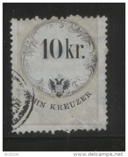 AUSTRIA 1866 REVENUE 10KR ON WHITE PAPER NO WMK PERF 12,00 X 12,00 BAREFOOT 136 - Fiscale Zegels