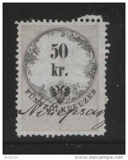 AUSTRIA 1866 REVENUE 50KR ON WHITE PAPER NO WMK PERF 12.00 X 12.00 BAREFOOT 141 - Fiscale Zegels