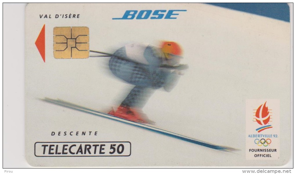 TELECARTE : JEUX OLYMPIQUES D'ALBERTVILLE 1992  VAL D'ISERE  DESCENTE - Olympische Spiele