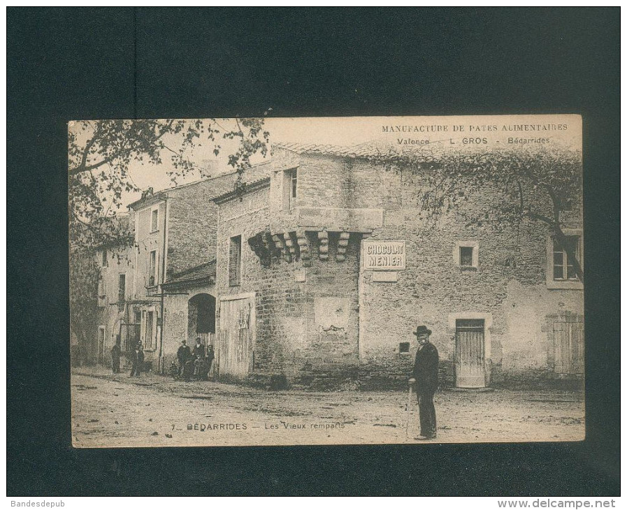 Bedarrides (84) - Les Vieux Remparts ( Animée Pub Chocolat Menier Manufacture De Pates Alimentaires L. Gros) - Bedarrides