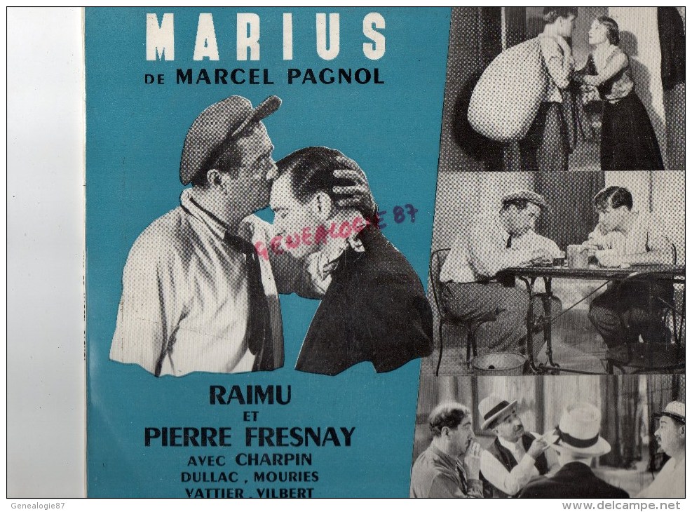 VINYLE 33 TOURS - MARIUS DE MARCEL PAGNOL- RAIMU ET PIERRE FRESNAY -CHARPIN- COLUMBIA - Musique De Films