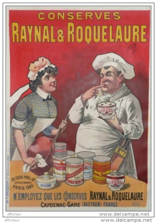 AFFICHE ALIMENTATION -  CONSERVES RAYNAL & ROQUELAURE CAPDENAC - TRUFFE  CUISINIER - SIGNEE AUZOLLE - Affiches