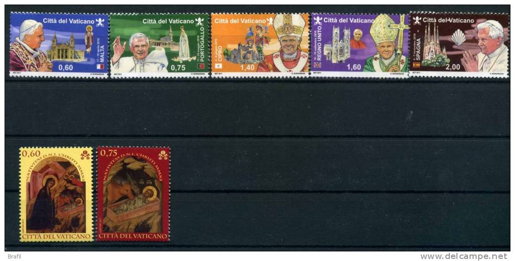 2011 Ganze Jargang Neuen Briefmarken Von Vatikanstadt - Volledige Jaargang