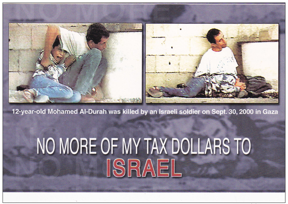 Anti-Israel Postcard ; 12yr Old Boy Killed By Israeli Soldier Sepy , 2000 In Gaza , Palestine - Palestine
