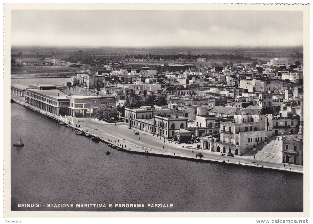 Italia,italie,puglia,brin Disi,stazione  Marittima E Panorama Parziale 1950,rare,raro - Brindisi