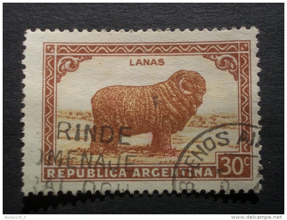 ARGENTINE  ( O )  De 1935  "   Série Courante  -  Mouton Mérinos       "    N° 377          1 Val. - Oblitérés