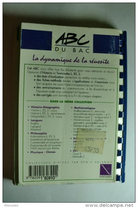 Livre Nathan - ABC Du Bac - Histoire Entraînement - Méthodes Exercices Corrigés - Terminales L-ES-S - 18+ Jaar