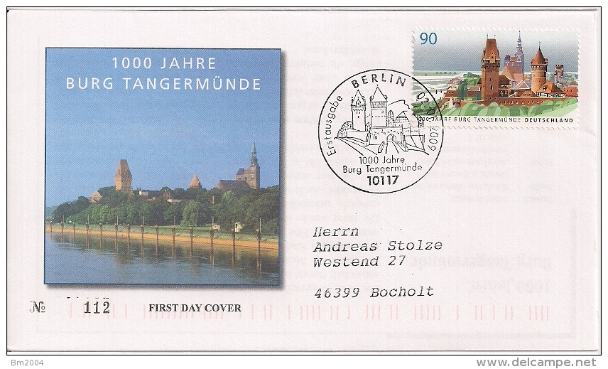 2009 Deutschland Yv  2542  Mi  2712  FDC  1000 Jahre Burg Tangermünde - Autres & Non Classés