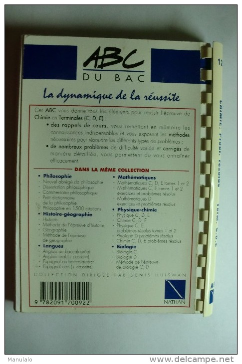 Livre Nathan - ABC Du Bac - Chimie Problèmes Résolus - Terminales C-D-E - Über 18