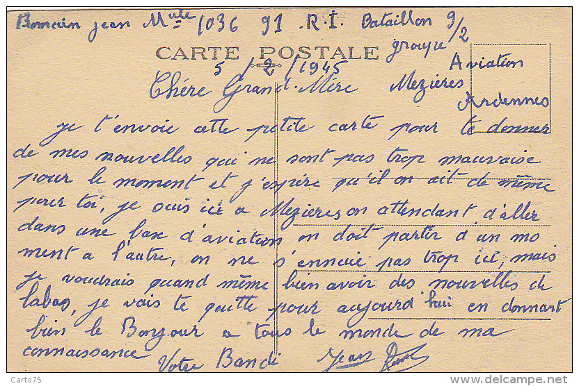 Mézières 08 - Barrage Déversoir - Correspondance Février 1945 Guerre - Charleville