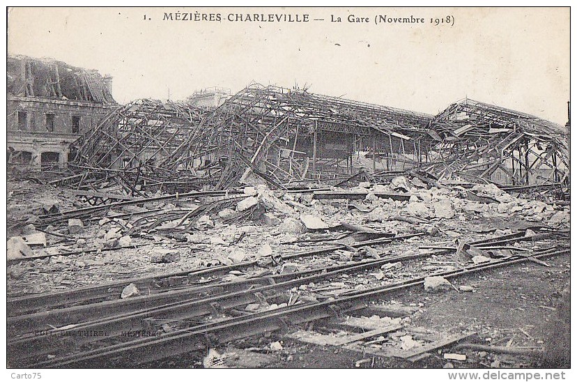 Mézières Charleville 08 - Gare Chemin De Fer Détruite - Charleville