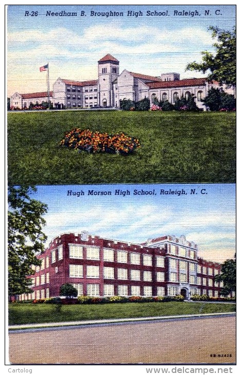 Needam B. Broughton High School, Raleigh, N. C. - Hugh Moreson High School, Raleigh, N. C. 2 Views - Raleigh