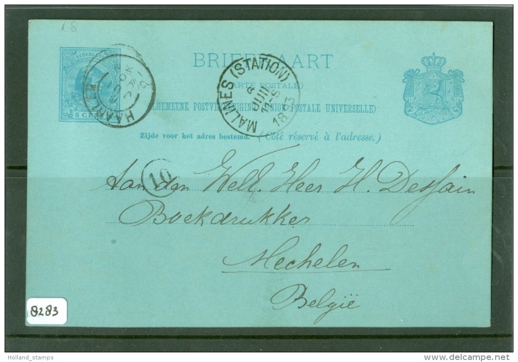 HANDGESCHREVEN BRIEFKAART Uit 1893 Van HAARLEM Naar MALINES MECHELEN BELGIE (8283) - Brieven En Documenten